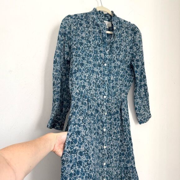 Birds of Paradis by Travata Indigo Floral Mamie Maxie Dress - Picture 9 of 9